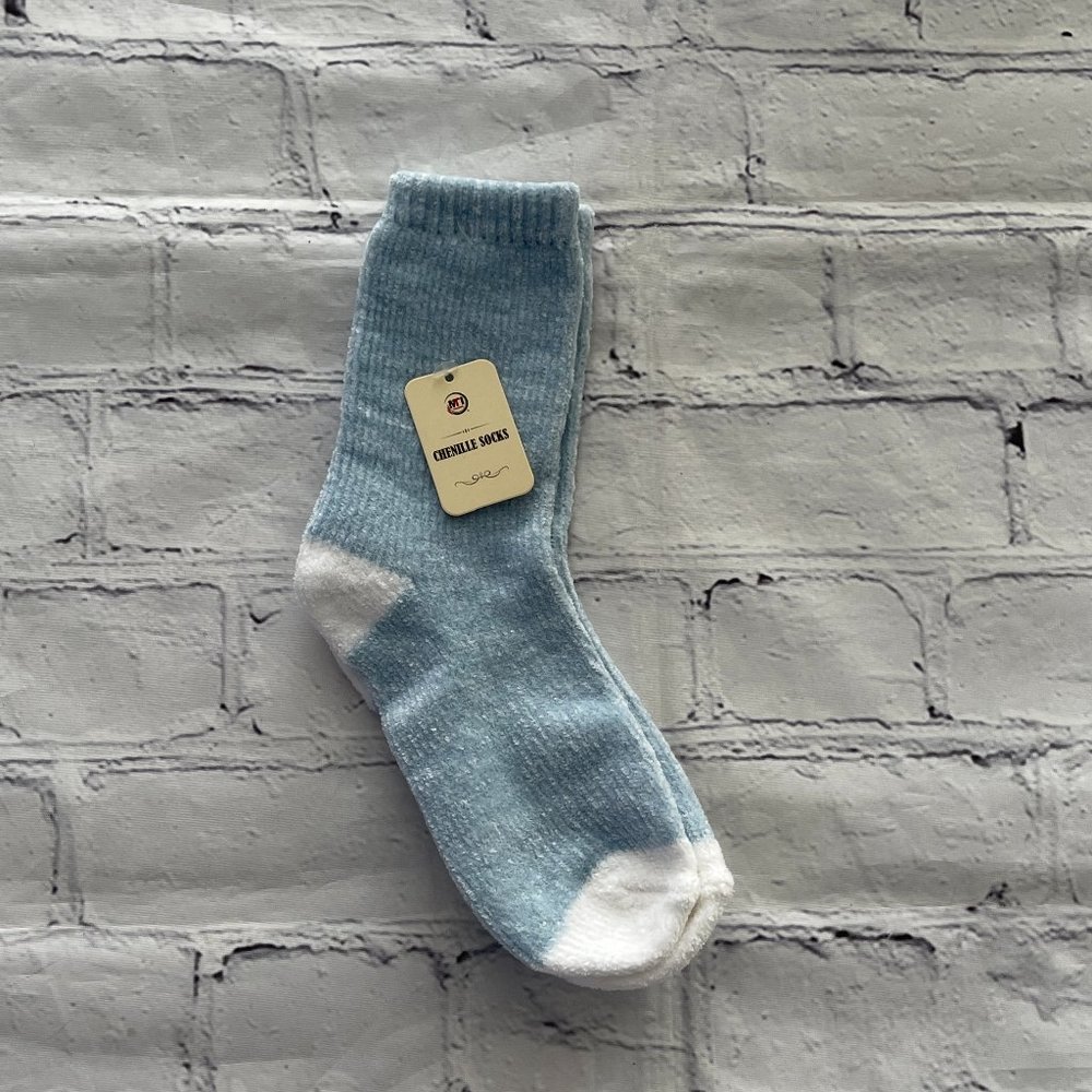 Chenille Single Blue Socks.